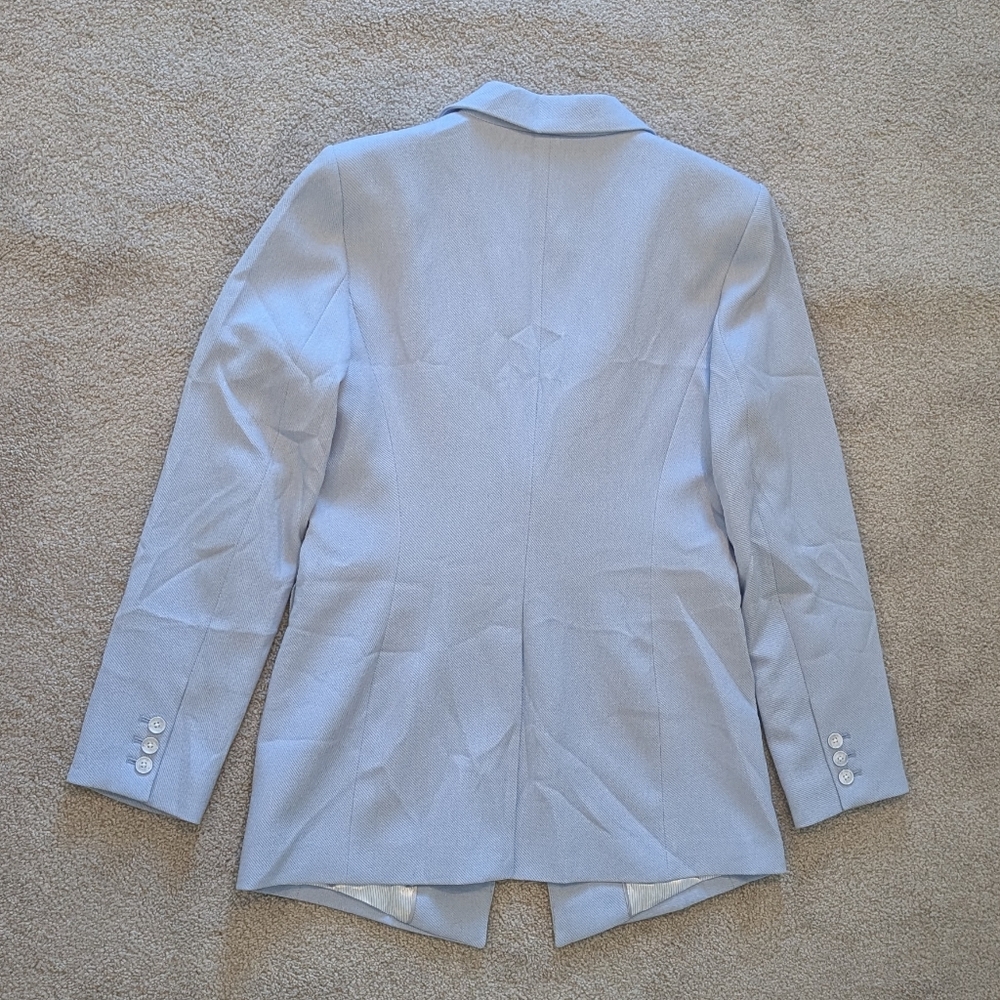 Calvin Klein Women’s Size 10 Powder Blue One-Button Longline Blazer - Picture 4 of 4